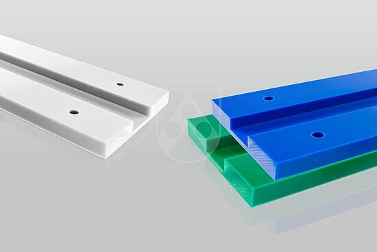 Permanently antistatic sliding materials now in colour for conveying systems