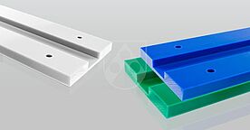 Permanently antistatic sliding materials now in colour for conveying systems